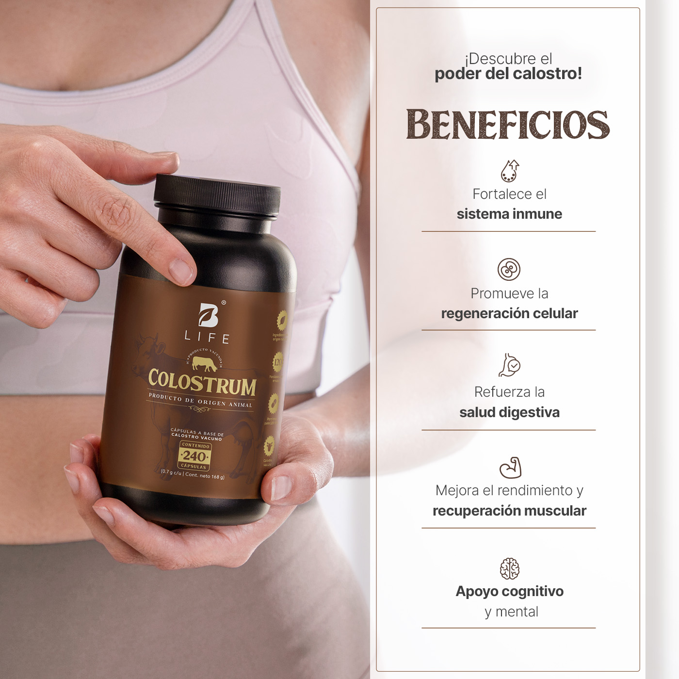 Foto 4 | Calostro Vacuno Puro | 1400mg Por Porción | 240 Cápsulas | Colustrum | B Life.