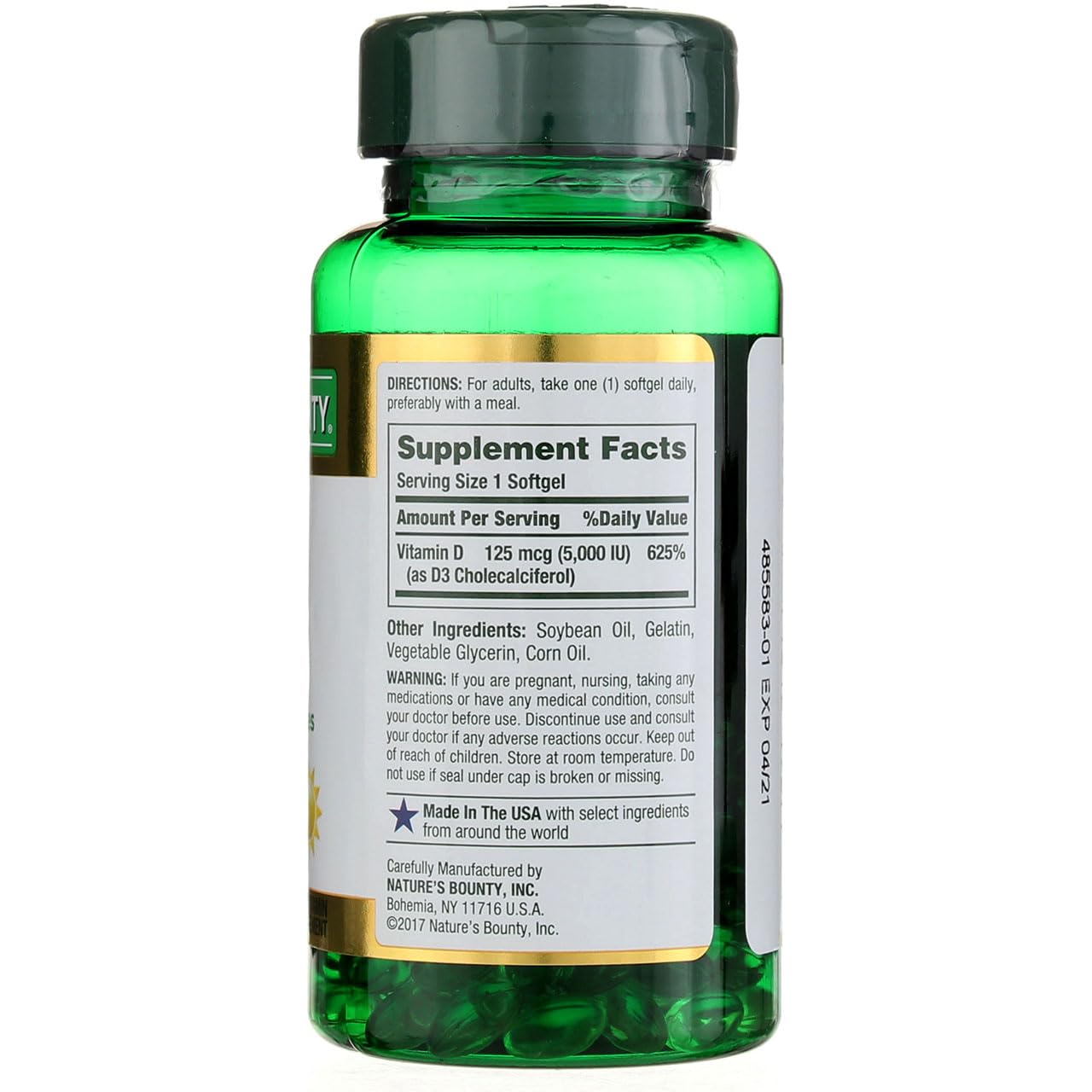 Foto 3 pulgar | Suplemento Nature's Bounty D3 de 5000 Ui 150 cápsulas - Venta Internacional