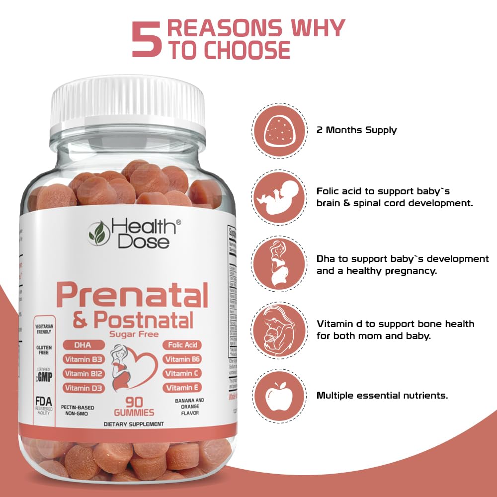 Foto 5 pulgar | Suplemento Complejo Prenatal/posnatal Health Dose 90 Gomitas - Venta Internacional.