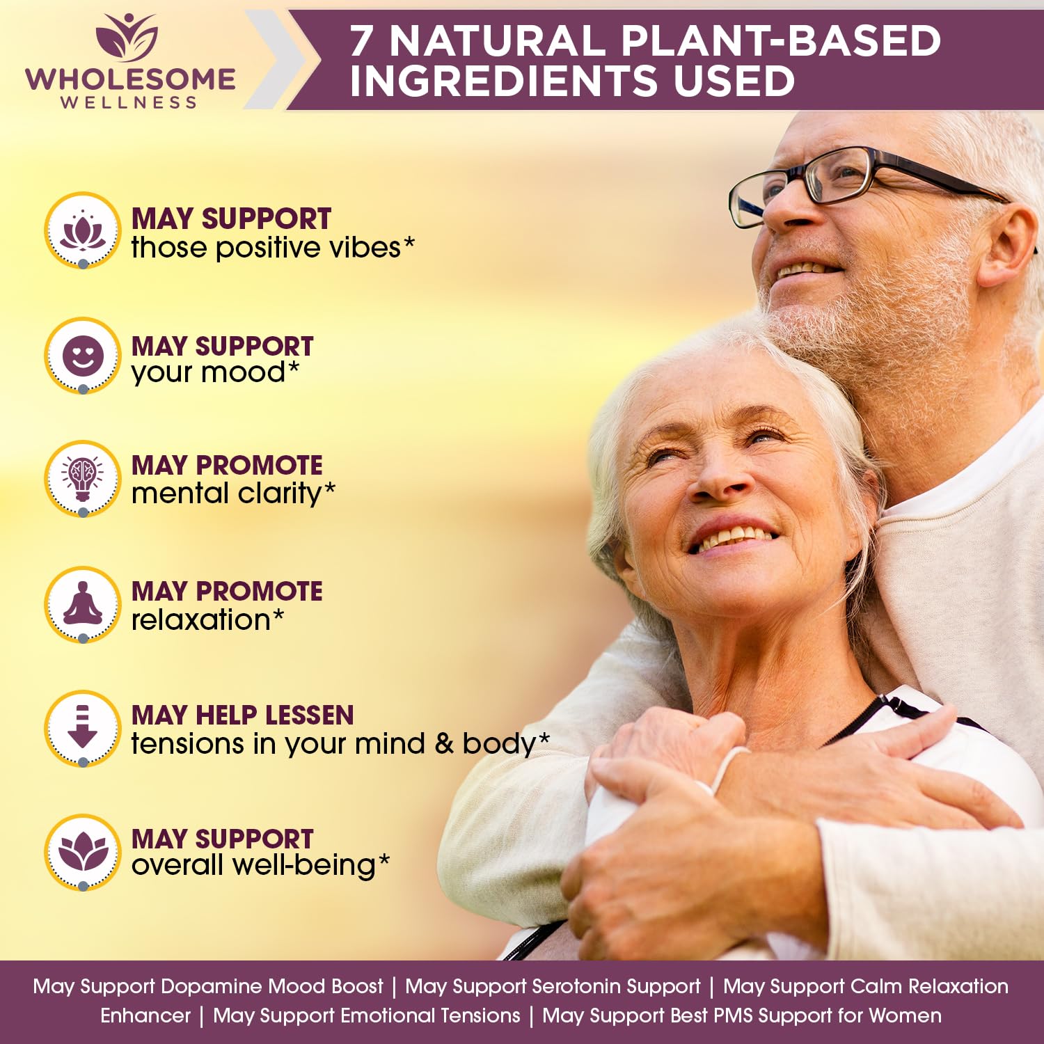 Foto 4 pulgar | Suplemento Wholesome Wellness Happy Formula 60 Cápsulas - Venta Internacional.
