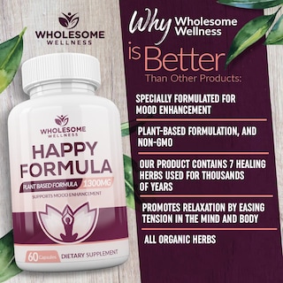 Foto 5 | Suplemento Wholesome Wellness Happy Formula 60 Cápsulas - Venta Internacional.