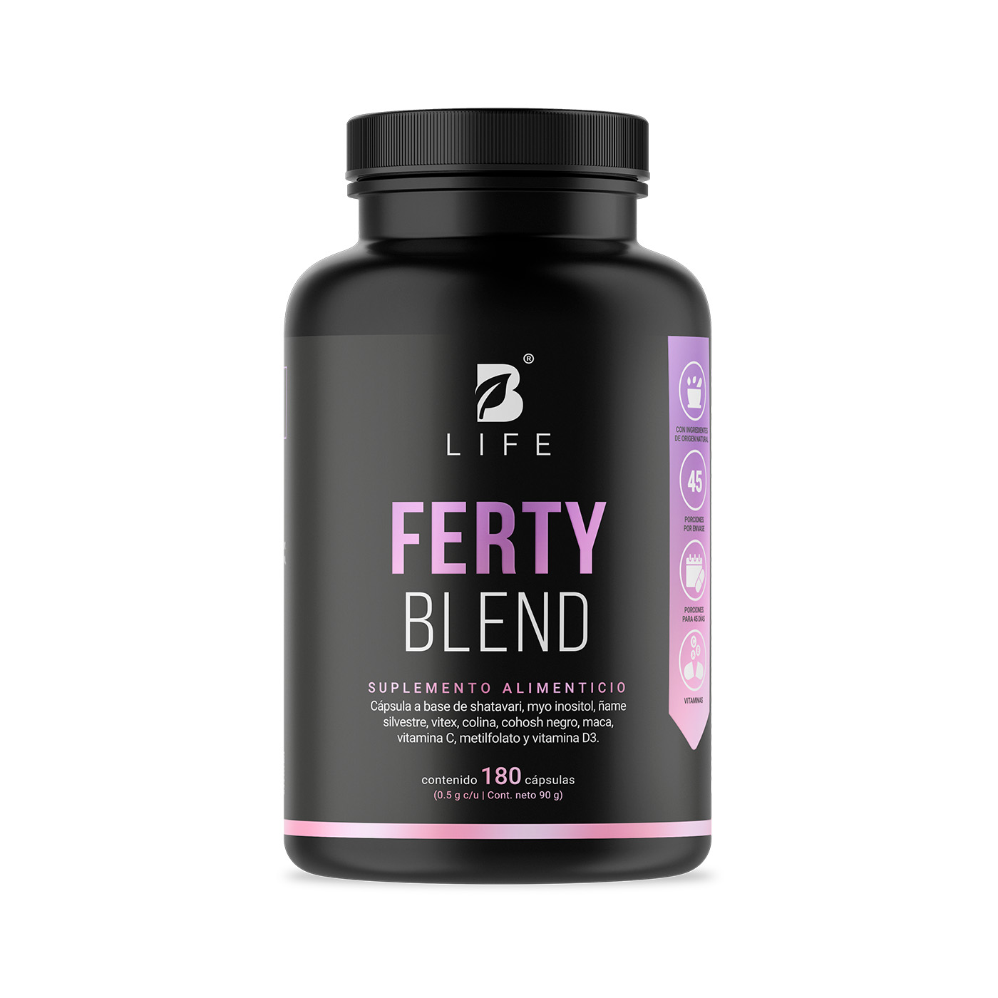 Foto 1 | Myo Inositol Y Shatavari | Adicionado Con Ñame Silvestre | 180 Cápsulas | Ferty Blend | B Life.