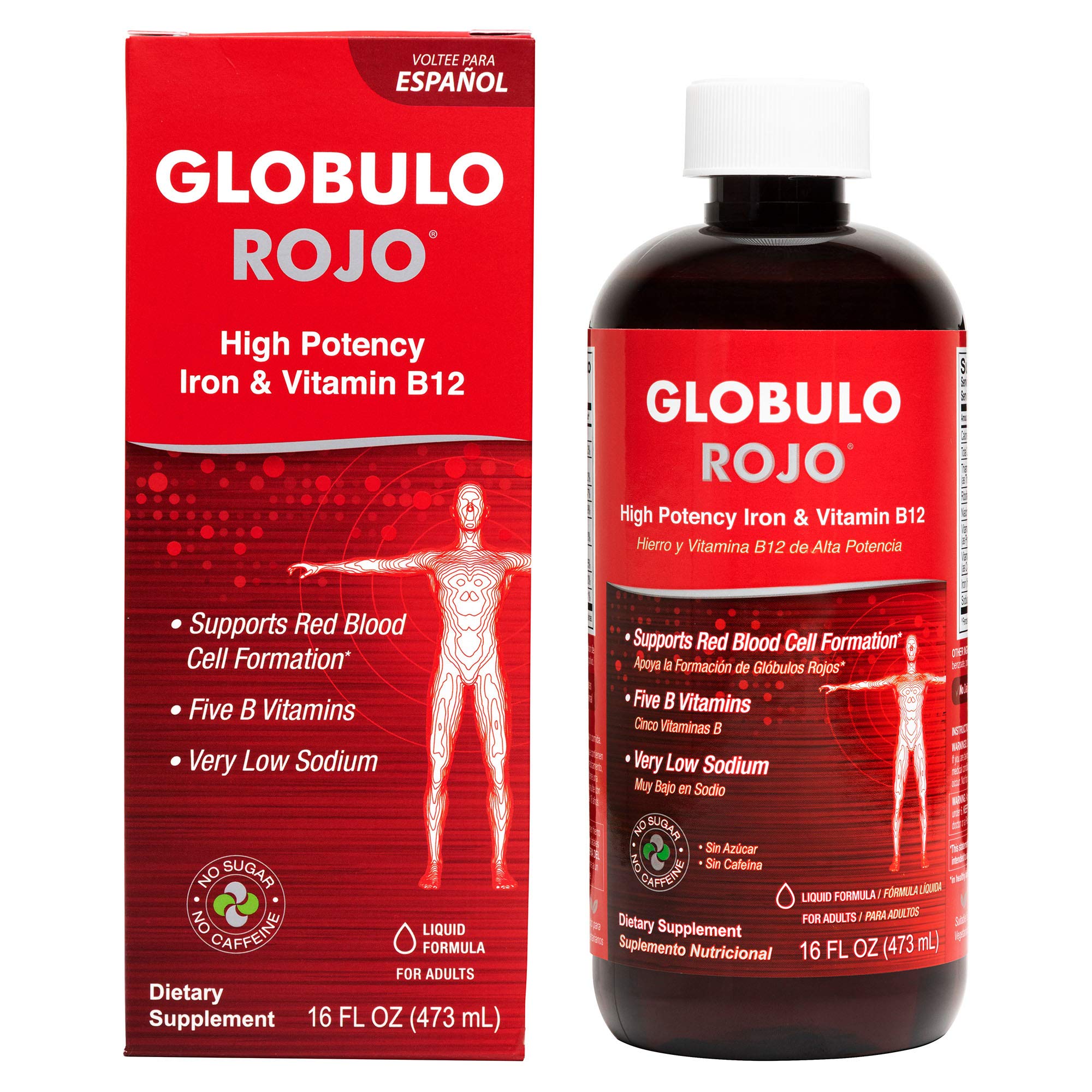 Suplemento De Hierro Globulo Rojo Líquido 473 Ml Con Vitaminas B - Venta Internacional.