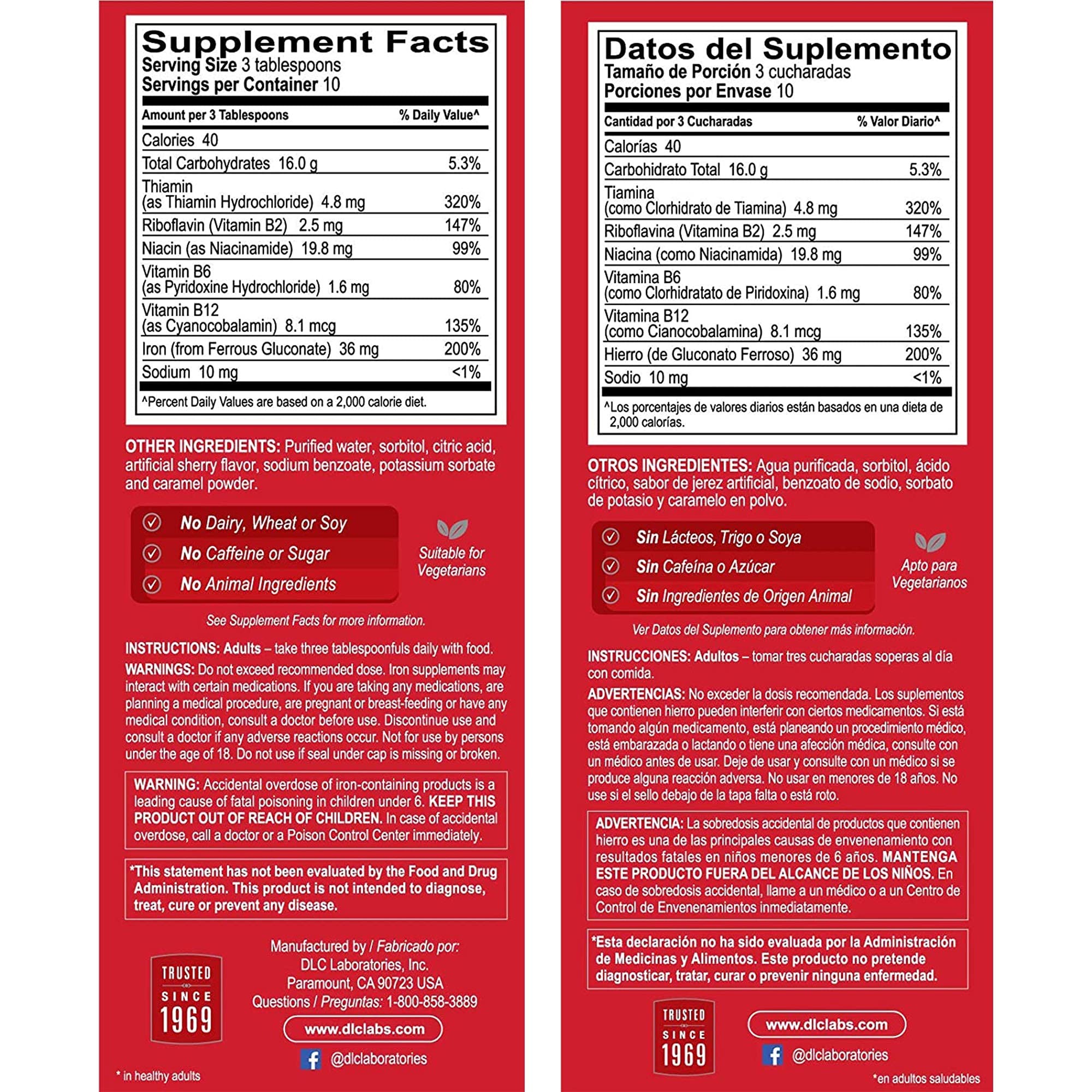 Foto 8 pulgar | Suplemento De Hierro Globulo Rojo Líquido 473 Ml Con Vitaminas B - Venta Internacional.