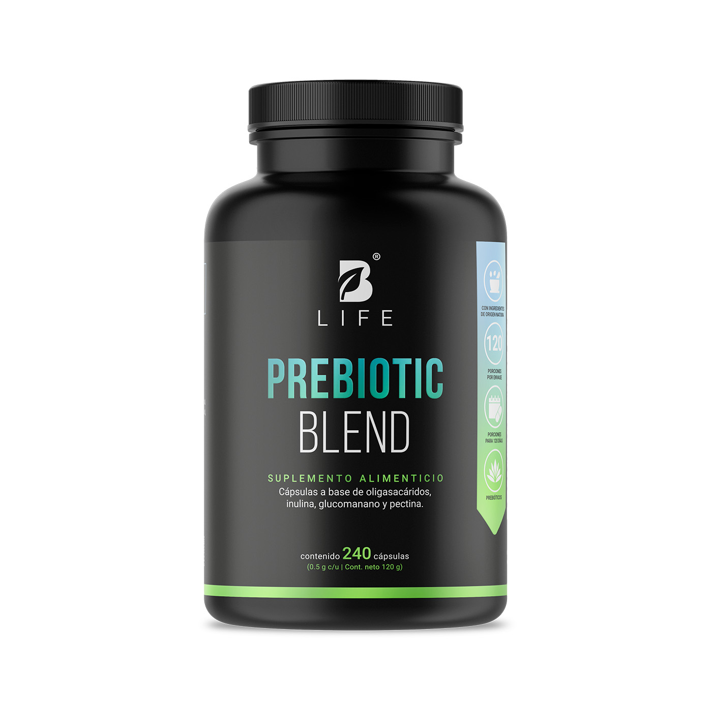Foto 1 | Prebióticos 240 Cápsulas | 1000 Mg Por Porción Con Inulina, Glucomanano Y Pectina. Prebiotic Blend B Life.