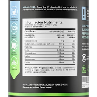 Foto 2 | Prebióticos 240 Cápsulas | 1000 Mg Por Porción Con Inulina, Glucomanano Y Pectina. Prebiotic Blend B Life.