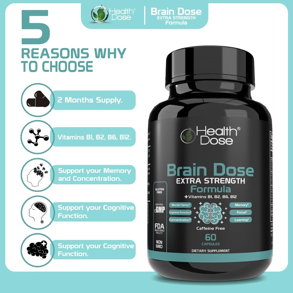 Foto 5 pulgar | Supplement Health Dose Brain Dose Premium Nootropics 60 Cápsulas - Venta Internacional.