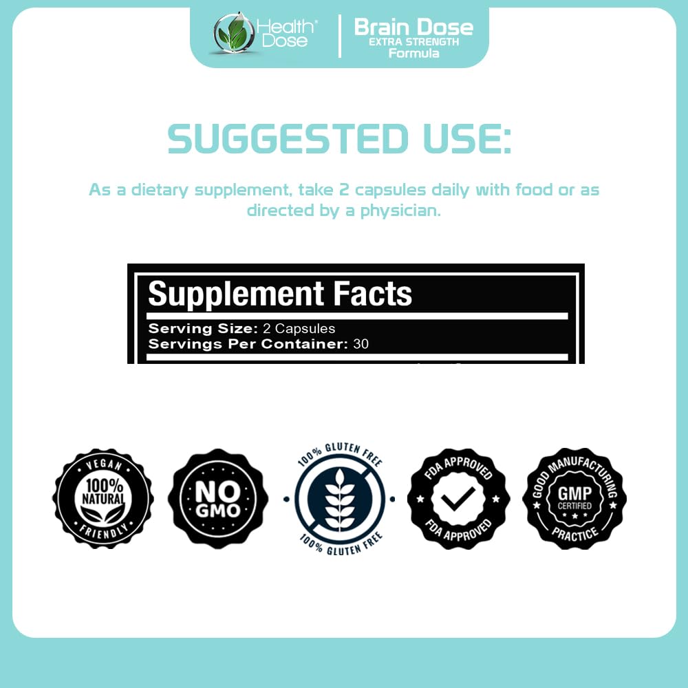 Foto 6 pulgar | Supplement Health Dose Brain Dose Premium Nootropics 60 Cápsulas - Venta Internacional.