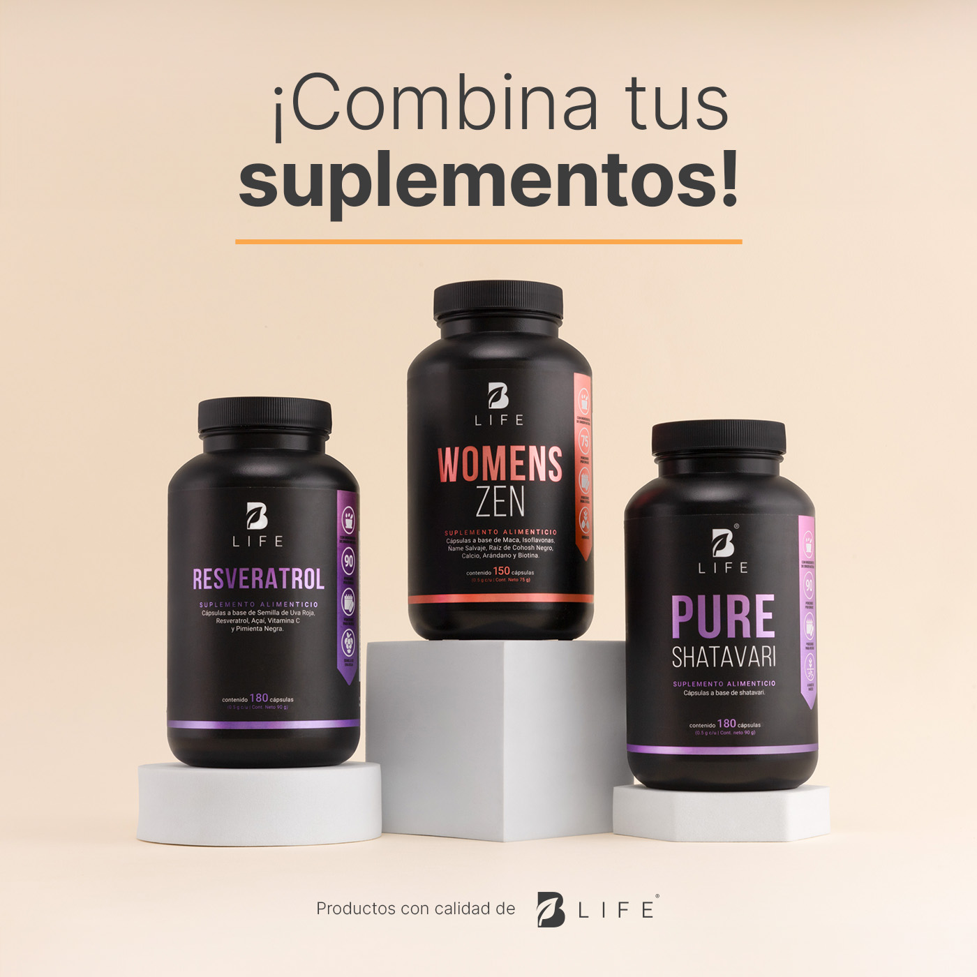 Foto 5 pulgar | Shatavari Puro - 1000 Mg Por Porción | 180 Cápsulas. Ingredientes Naturales. Pure Shatavari. B Life