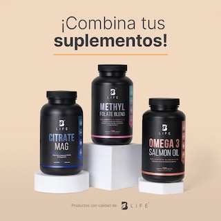 Foto 7 | Metil Folato | 180 Cápsulas | Adicionado Con Betaína, B6, B12 Y Vitamina C | Methyl Folate Blend | B Life.