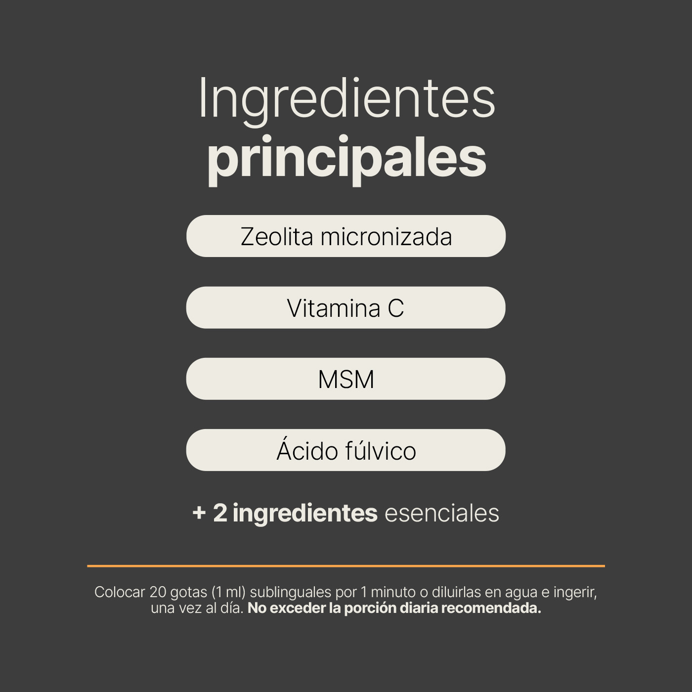 Foto 5 pulgar | Mezcla De Zeolita, Vitamina C, Msm Y Ácido Fúlvico | Gotas 60 Tomas | Desintoxicación De Metales Pesados | M