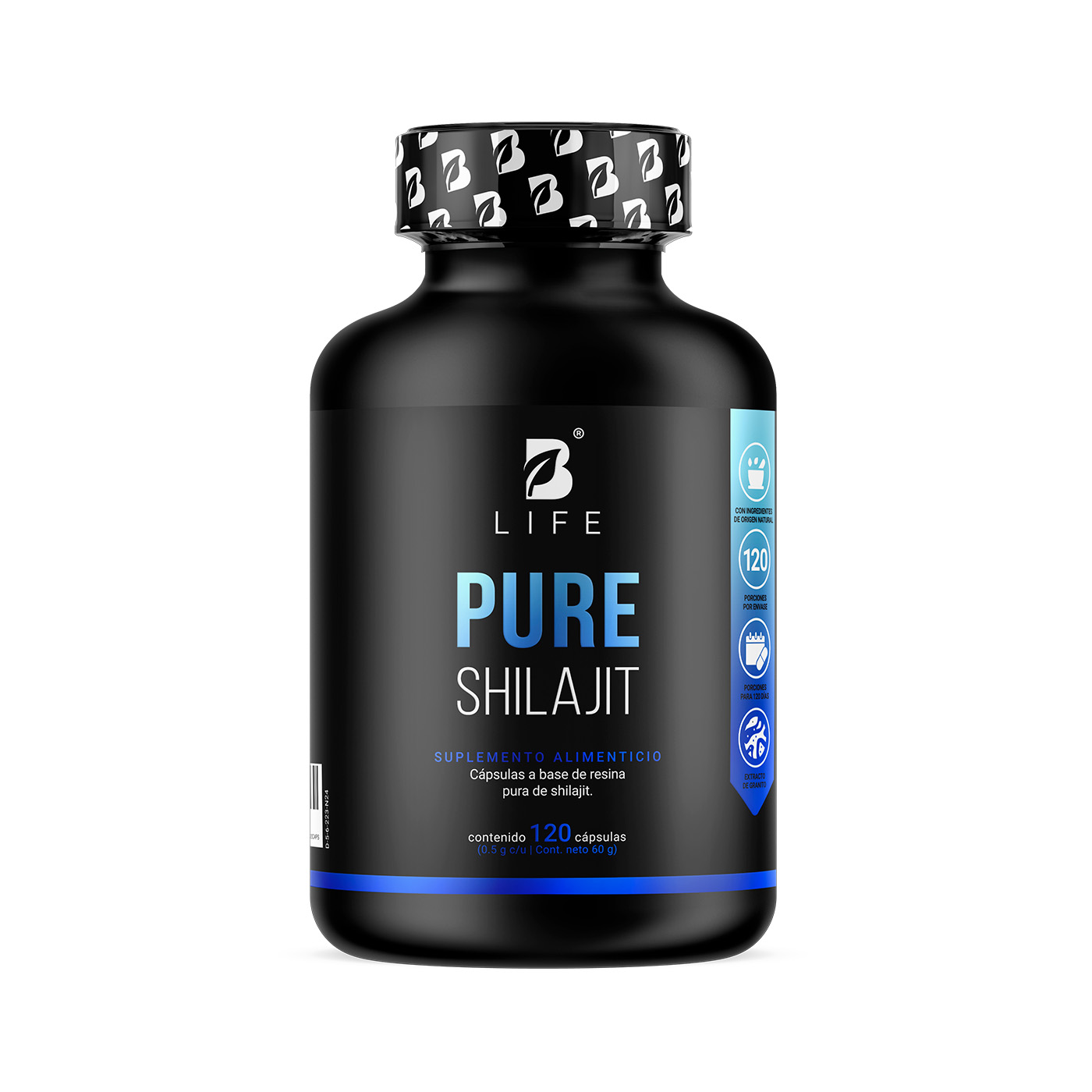 Foto 2 pulgar | Extracto De Shilajit En Polvo 100% Puro. 120 Caps.pure Shilajit B Life.