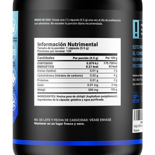 Foto 2 | Extracto De Shilajit En Polvo 100% Puro. 120 Caps.pure Shilajit B Life.
