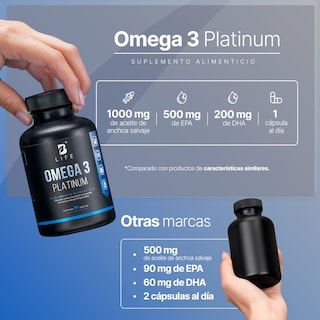 Foto 4 | Suplementos B Life Omega 3 Platinum 90 Cápsulas 1000 mg de Aceite de Anchoa Salvaje sin Metales Pesado