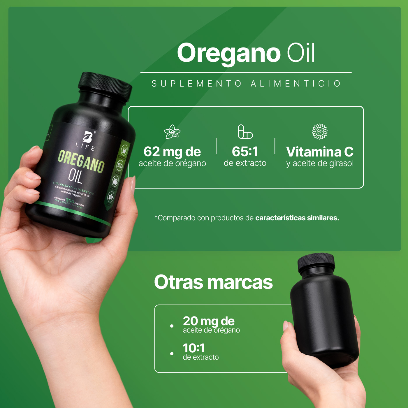 Foto 4 pulgar | Suplemento Alimenticio Aceite de Orégano B Life con Vitamina C 300 cápsulas