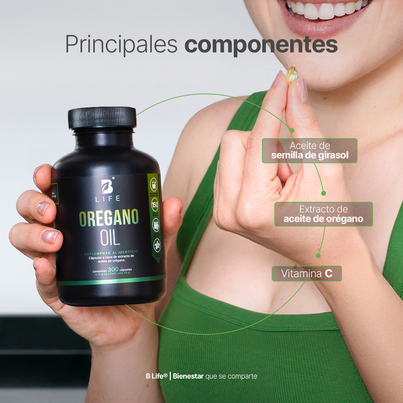 Foto 5 pulgar | Suplemento Alimenticio Aceite de Orégano B Life con Vitamina C 300 cápsulas