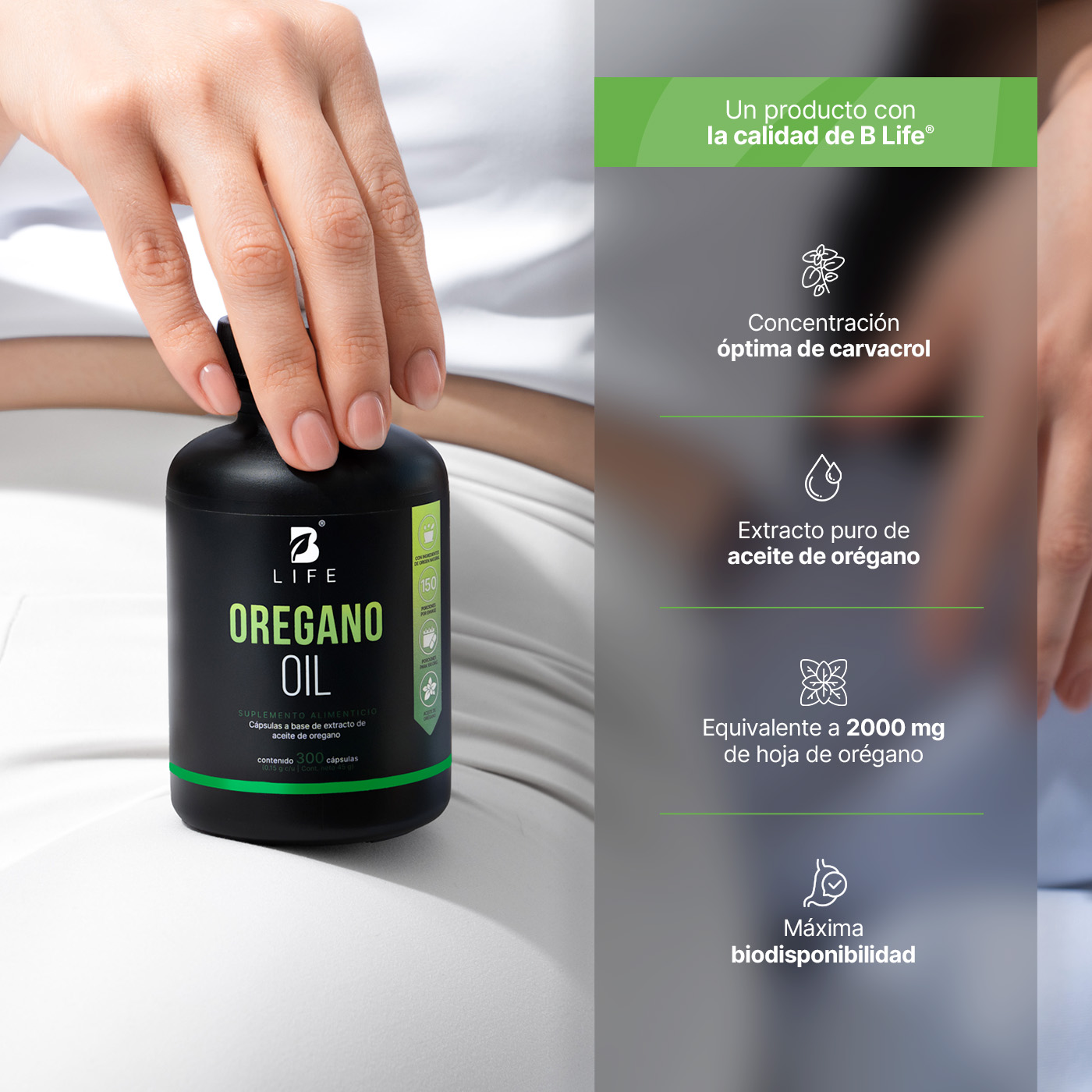 Foto 6 | Suplemento Alimenticio Aceite de Orégano B Life con Vitamina C 300 cápsulas