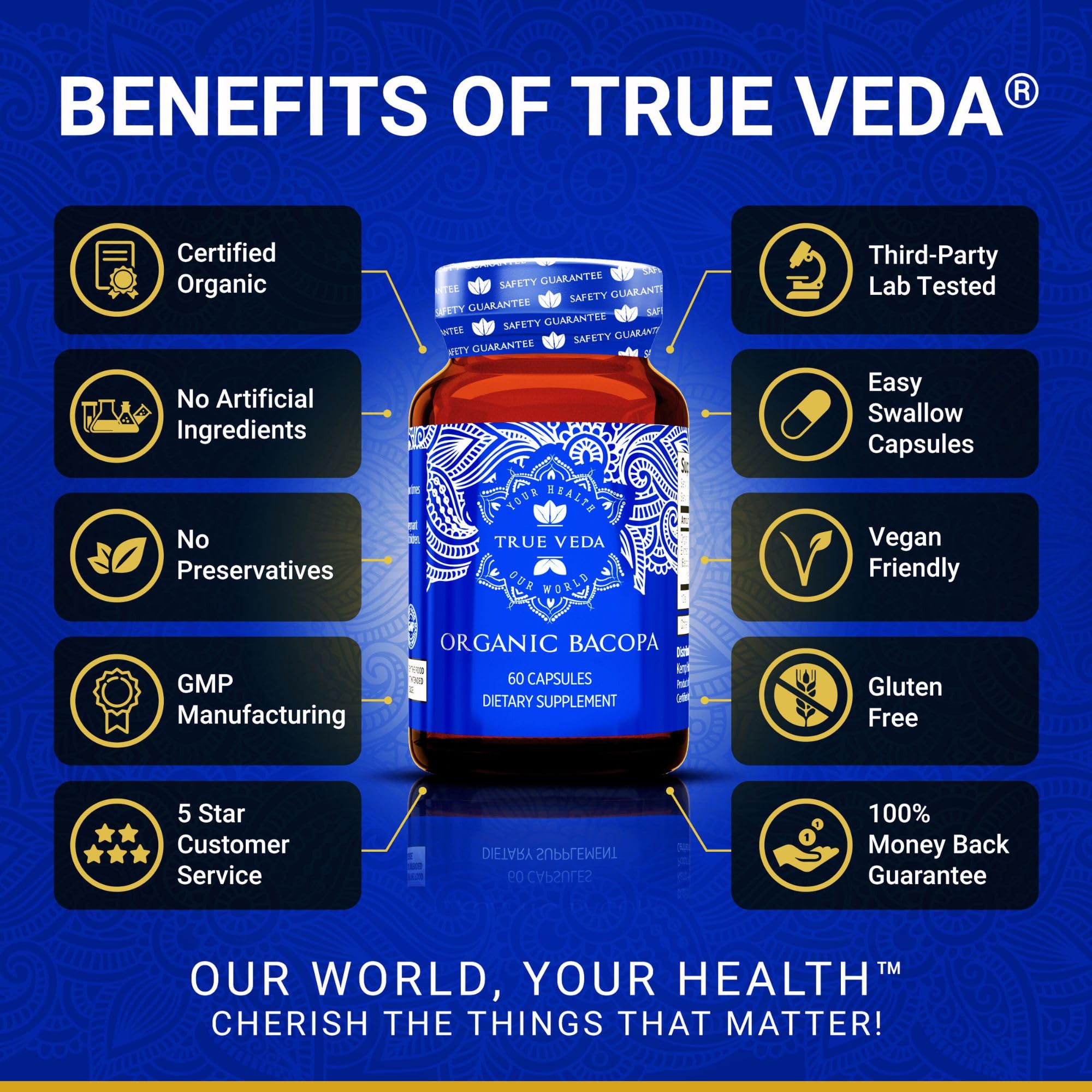 Foto 2 | Suplemento True Veda Bacopa Monnieri 20x Extract 60 Cápsulas - Venta Internacional.