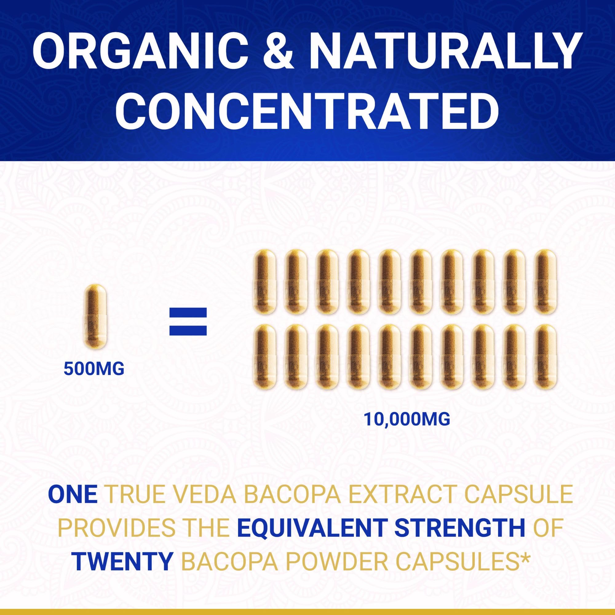 Foto 4 pulgar | Suplemento True Veda Bacopa Monnieri 20x Extract 60 Cápsulas - Venta Internacional.