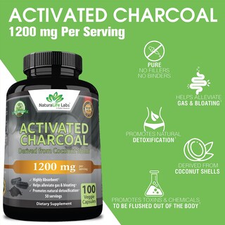Foto 3 | Cápsulas De Carbón Activado Naturalife Labs, 1200 Mg, 100% Veganas - Venta Internacional.