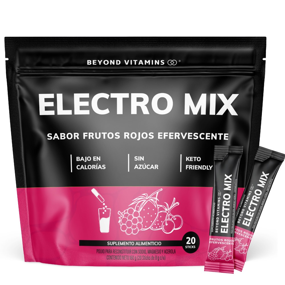 Foto 2 pulgar | Suplemento Alimenticio Beyond Vitamins Electrolitos Sin Azúcar En Polvo Frutos Rojos Efervescente 20 Sticks