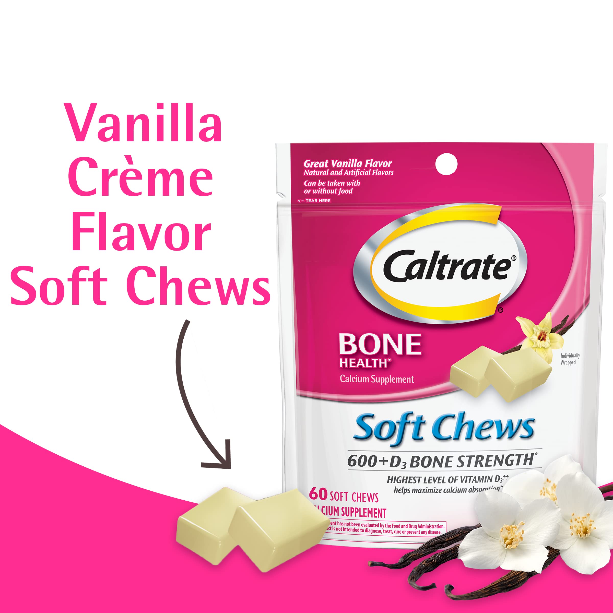Foto 3 pulgar | Suplemento Caltrate Soft Chews, 600 Mg De Calcio + D3, 60 Unidades - Venta Internacional.