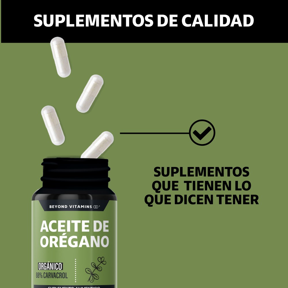 Foto 5 pulgar | Suplemento Alimenticio Beyond Vitamins Aceite De Oregano Orgánico Natural Con Carvacrol 180 Cápsulas