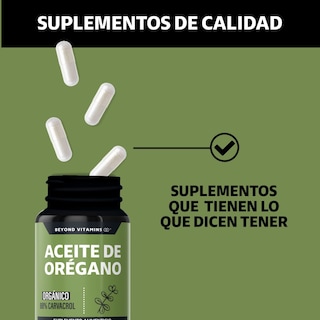 Foto 4 | Suplemento Alimenticio Beyond Vitamins Aceite De Oregano Orgánico Natural Con Carvacrol 180 Cápsulas