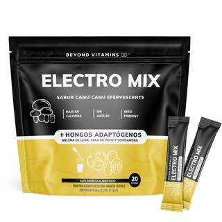 Foto 1 | Suplemento Alimenticio Beyond Vitamins Electrolitos Sin Azúcar En Polvo Camu Camu Efervescente Con Hongos 20 Sticks