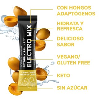 Foto 6 | Suplemento Alimenticio Beyond Vitamins Electrolitos Sin Azúcar En Polvo Camu Camu Efervescente Con Hongos 20 Sticks