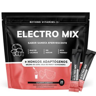 Foto 1 | Suplemento Alimenticio Beyond Vitamins Electrolitos Sin Azúcar En Polvo Sandia Efervescente Con Hongos 20 Sticks