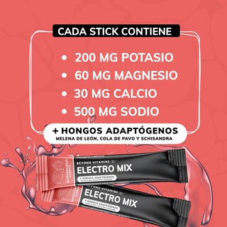 Foto 2 | Suplemento Alimenticio Beyond Vitamins Electrolitos Sin Azúcar En Polvo Sandia Efervescente Con Hongos 20 Sticks