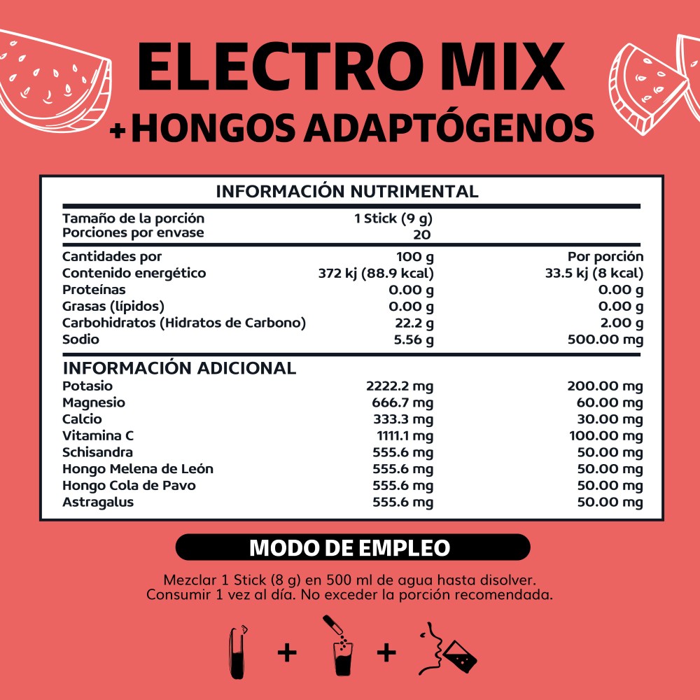 Foto 5 pulgar | Suplemento Alimenticio Beyond Vitamins Electrolitos Sin Azúcar En Polvo Sandia Efervescente Con Hongos 20 Sticks