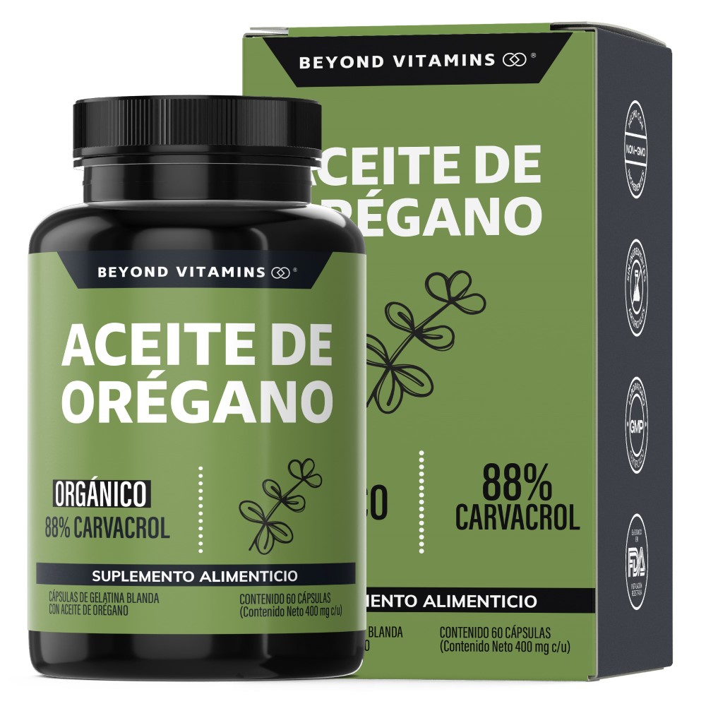 Foto 2 pulgar | Suplemento Alimenticio Beyond Vitamins Aceite De Oregano Orgánico Natural Con Carvacrol 60 Cápsulas
