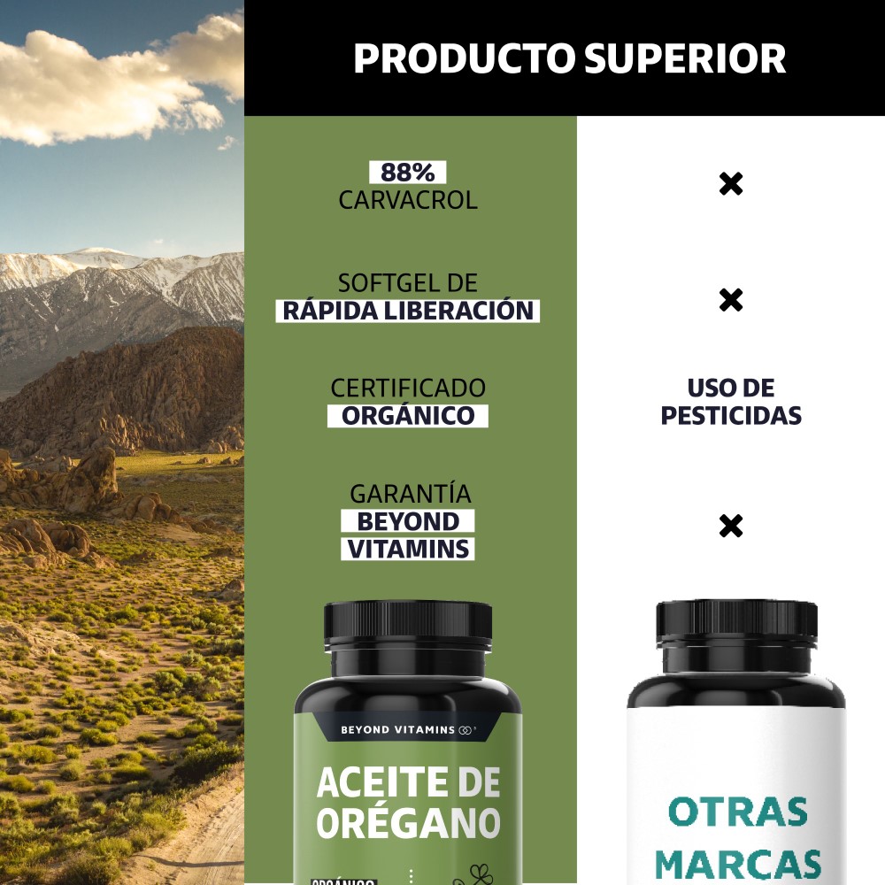 Foto 4 pulgar | Suplemento Alimenticio Beyond Vitamins Aceite De Oregano Orgánico Natural Con Carvacrol 60 Cápsulas
