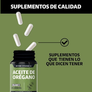 Foto 4 | Suplemento Alimenticio Beyond Vitamins Aceite De Oregano Orgánico Natural Con Carvacrol 60 Cápsulas