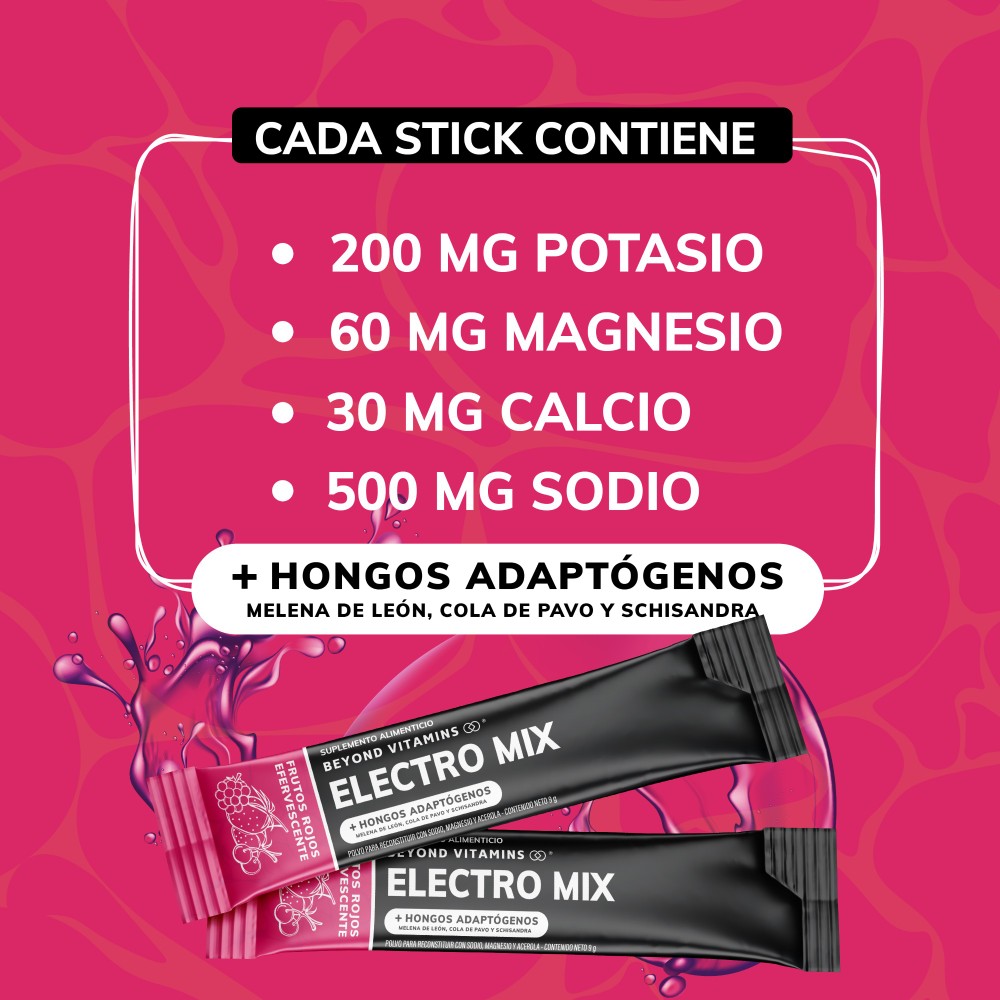 Foto 3 pulgar | Suplemento Alimenticio Beyond Vitamins Electrolitos Sin Azúcar En Polvo Frutos Rojos Efervescente Con Hongos 20 Sticks