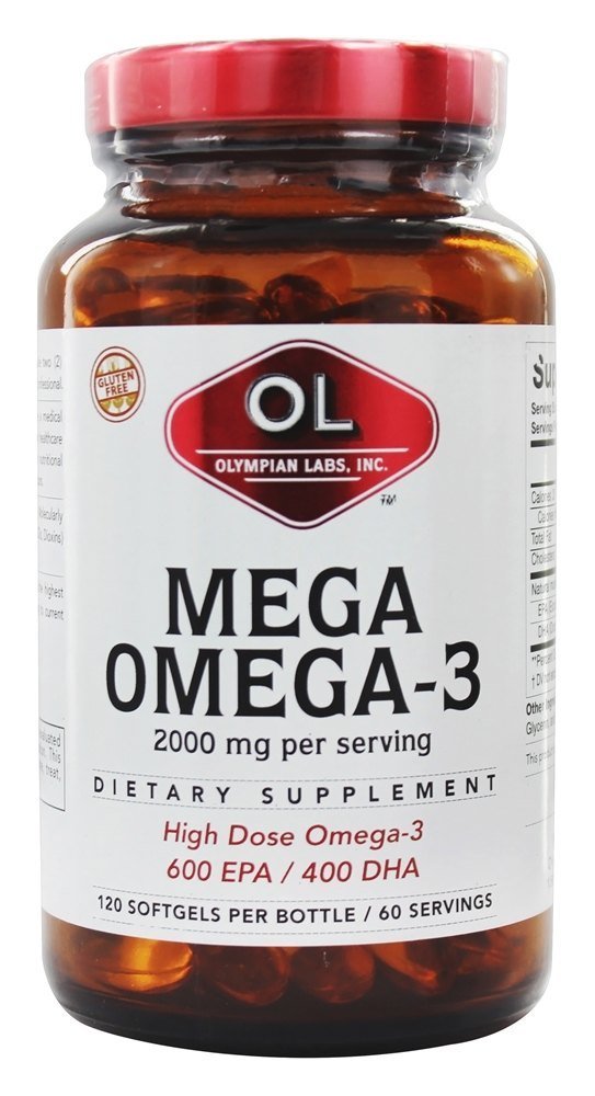 Suplemento De Aceites De Pescado Mega Omega-3 De Olympian Labs, 120 Cápsulas Blandas - Venta Internacional.