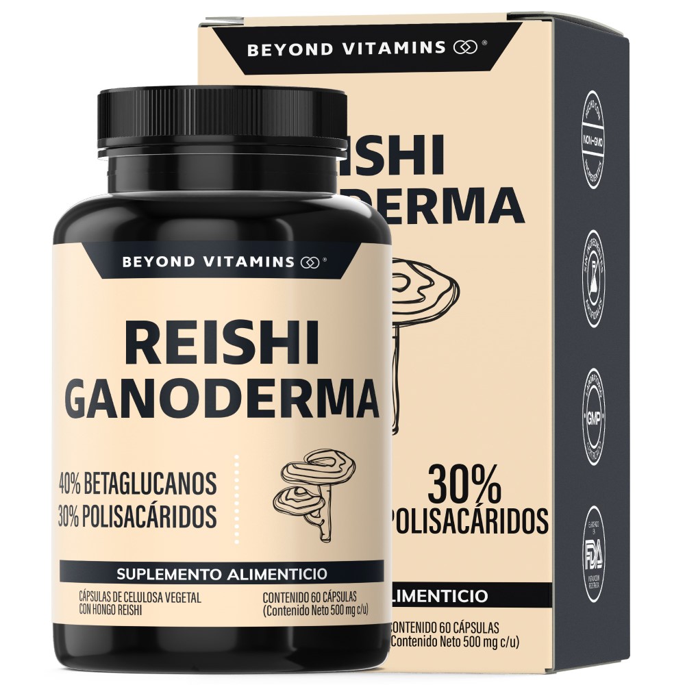 Foto 2 pulgar | Suplemento Alimenticio Beyond Vitamins Reishi Ganoderma Alto En Betaglucanos Y Polisacáridos 60 Cápsulas