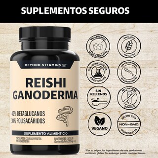Foto 2 | Suplemento Alimenticio Beyond Vitamins Reishi Ganoderma Alto En Betaglucanos Y Polisacáridos 60 Cápsulas