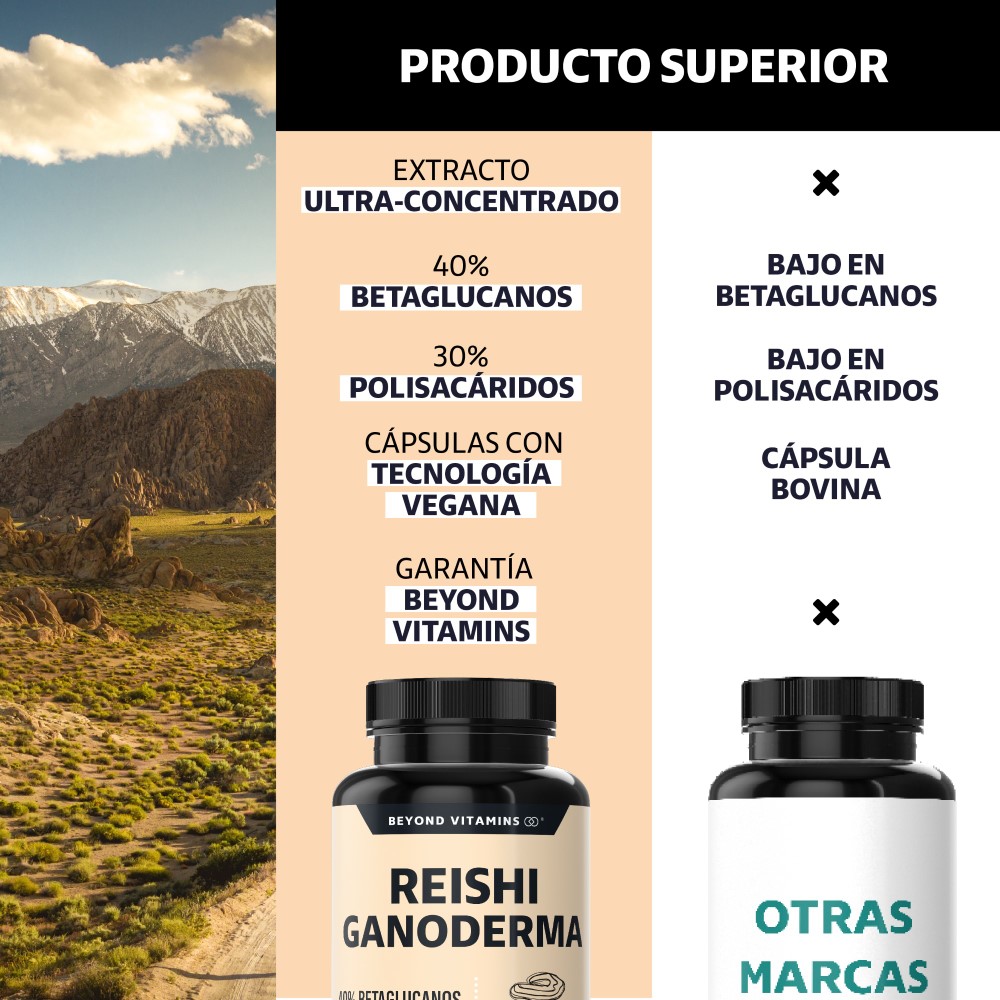 Foto 3 | Suplemento Alimenticio Beyond Vitamins Reishi Ganoderma Alto En Betaglucanos Y Polisacáridos 60 Cápsulas