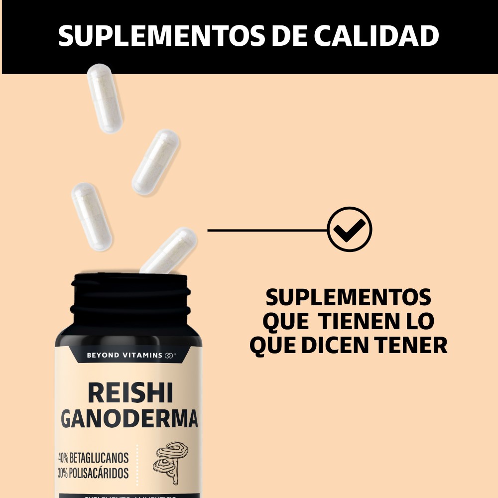 Foto 5 pulgar | Suplemento Alimenticio Beyond Vitamins Reishi Ganoderma Alto En Betaglucanos Y Polisacáridos 60 Cápsulas