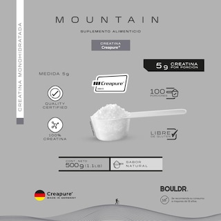 Foto 3 | Creatina Creapure Mountain 500 Grs Sabor Natural Bouldr