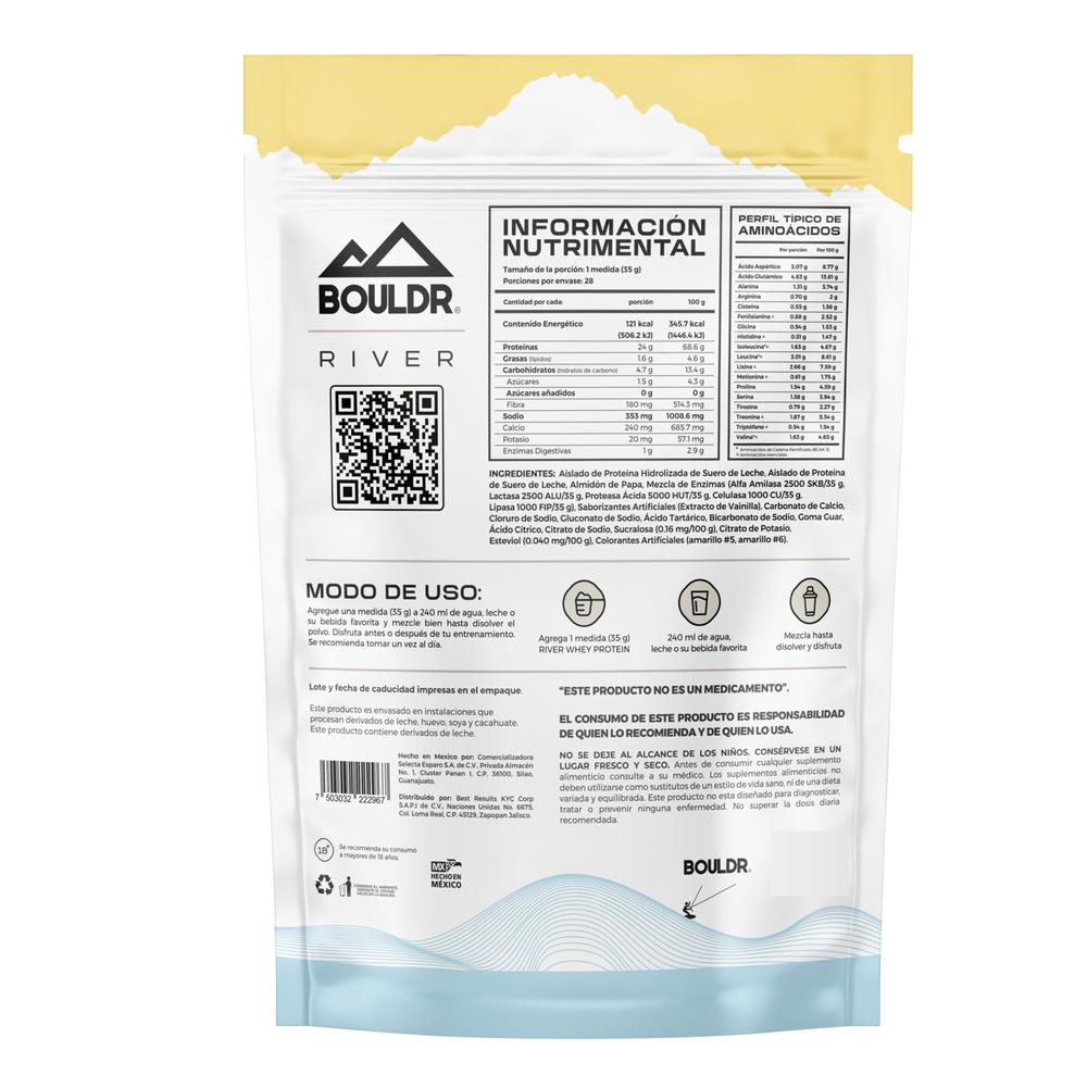 Foto 4 pulgar | Proteína Whey Hidrolizada River 1 Kg Vainilla Bouldr