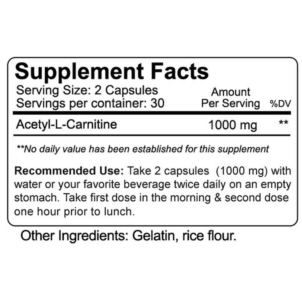 Foto 3 pulgar | Vitamina Nutrakey Acetil L Carnitina 60 Cápsulas