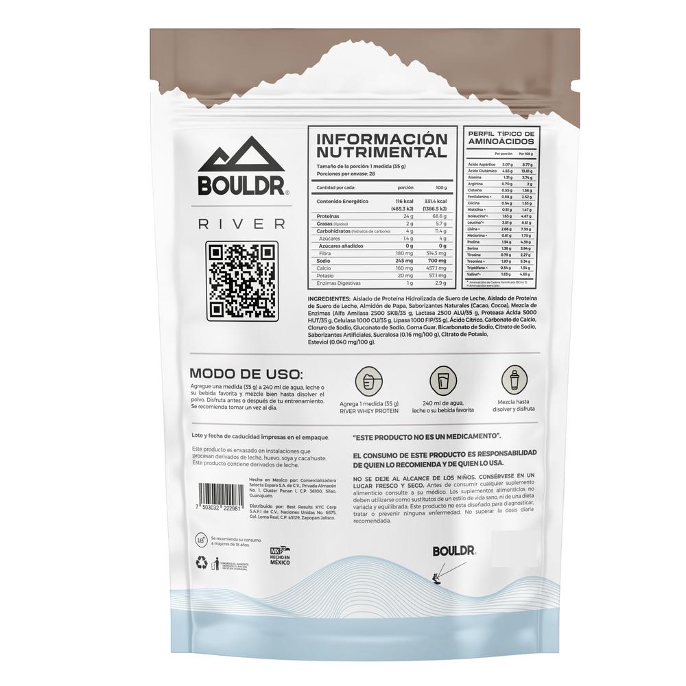 Foto 3 pulgar | Proteína Whey Hidrolizada River 1 Kg Chocolate Bouldr