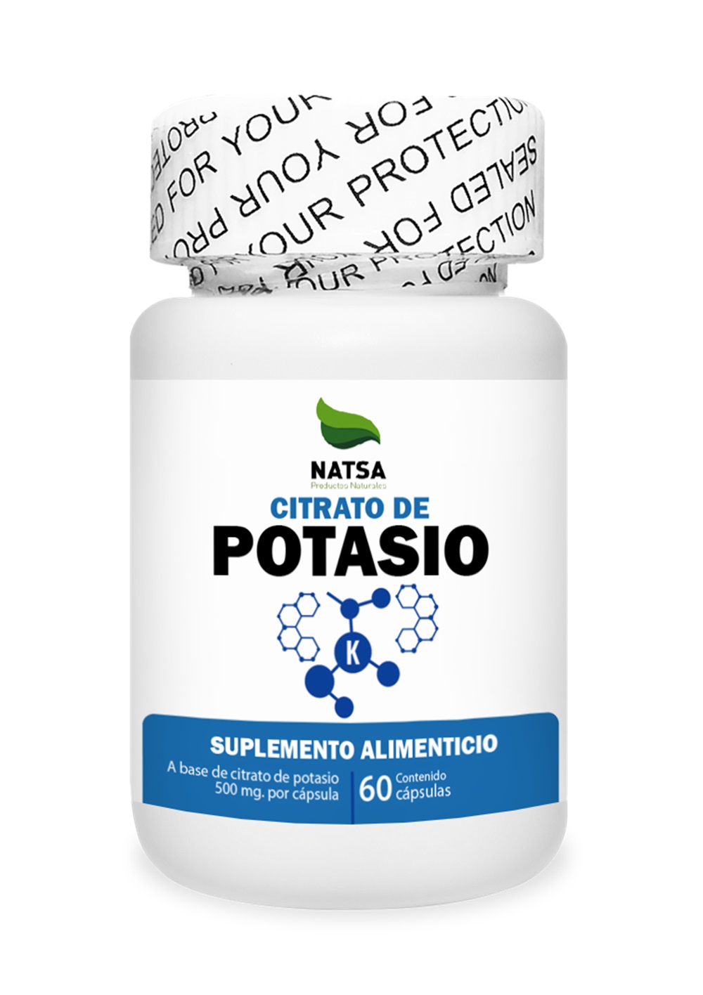 Foto 2 pulgar | Citrato De Potasio Natsa 60 Cápsulas