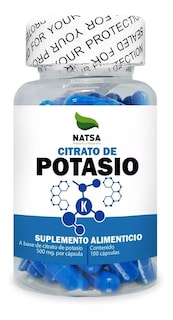 Foto 1 | Citrato De Potasio Natsa 100 Cápsulas