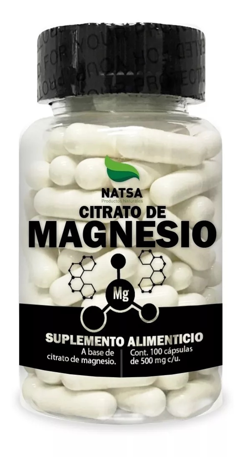 Foto 2 pulgar | Citrato De Magnesio Natsa 100 Cápsulas