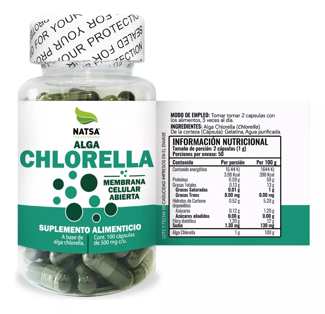 Foto 3 pulgar | Chlorella Natsa 100 Cápsulas